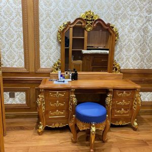 Bàn ghế trang điểm gỗ tự nhiên QH01