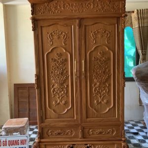 Tủ quần áo tân cổ điển gỗ gõ Nam Phi cao cấp