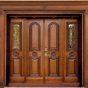 Cửa chính gỗ tự nhiên tân cổ điển